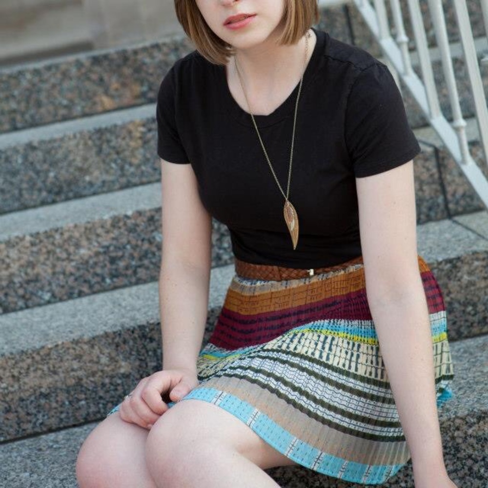 Micro-pleated skirt